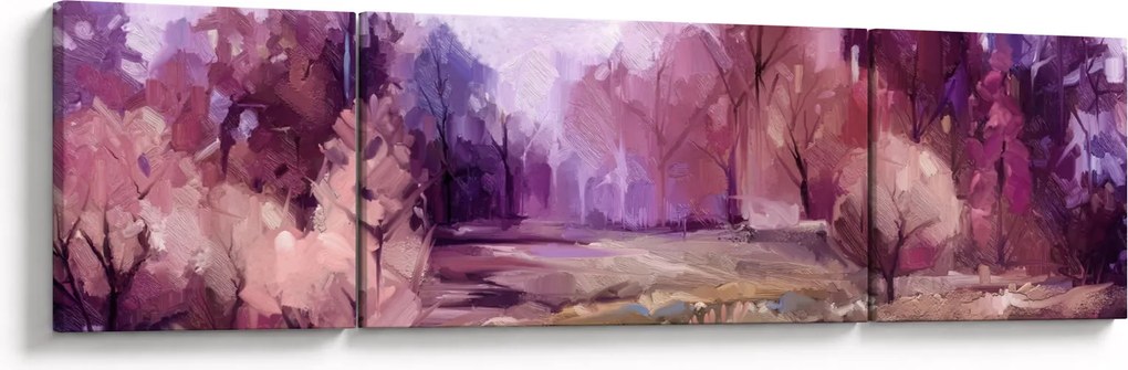 Obraz - Malarstwo pejzażowe jesienne (170x50 cm)