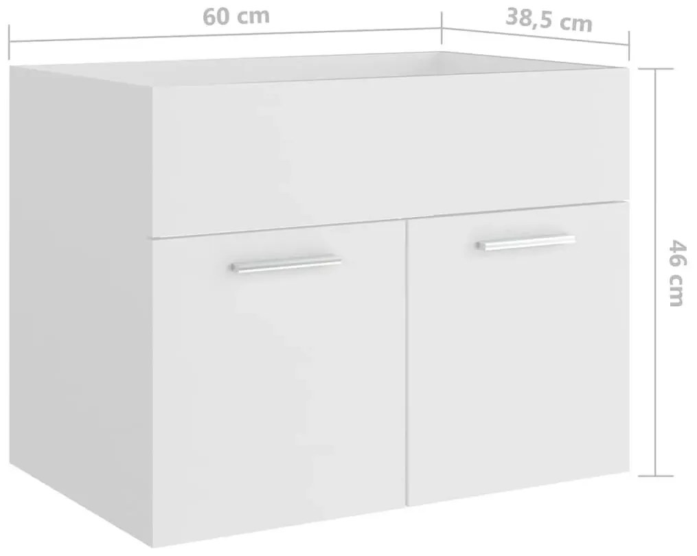 Minimalistyczny zestaw mebli do łazienki z umywalką 60 cm biały mat - Gihol 4X