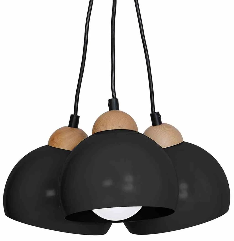 Lampa wisząca DAMA BLACK 3xE27, na kole