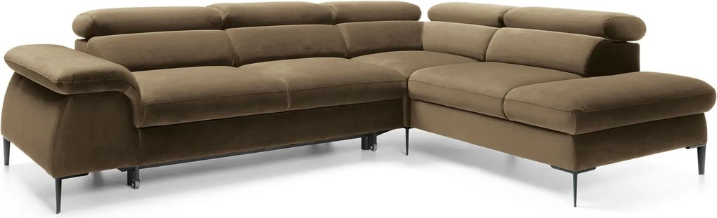 Oliwkowy narożnik nowoczesny z funkcją spania K1-R93