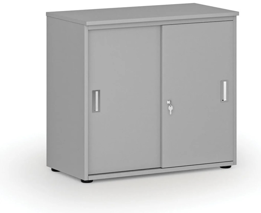 Szafa biurowa z drzwiami przesuwnymi PRIMO GRAY, 800 x 420 x 740 mm, szary