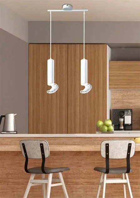 Biała podwójna lampa wisząca - D243 S9-F54