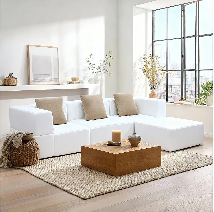 Coco Living Sofa Eden Kompletny 3-osobowa – biały