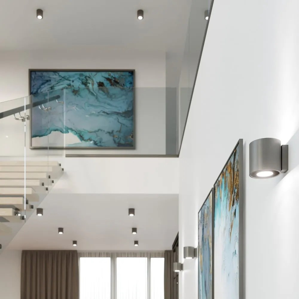 Ciemnoszary kinkiet ø 10 cm Roda – Sollux