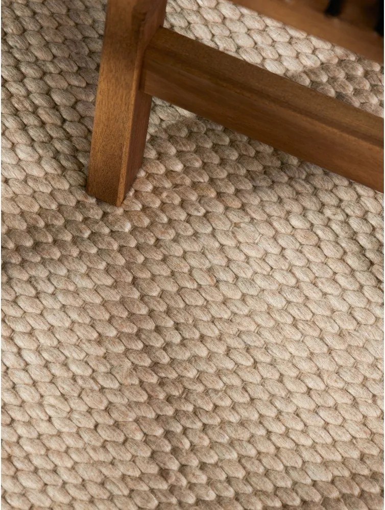 Beżowy wełniany dywan tkany ręcznie 160x230 cm Lyon Beans – Elle Decoration