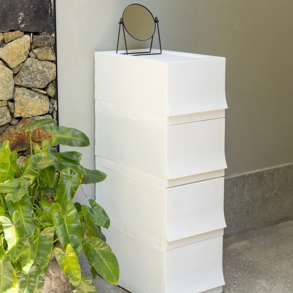 Modułowy pojemnik Wave twin Snow z kółkami 54,6 x43,4 x 22 cm, szeroki - 2 szuflady - kółka