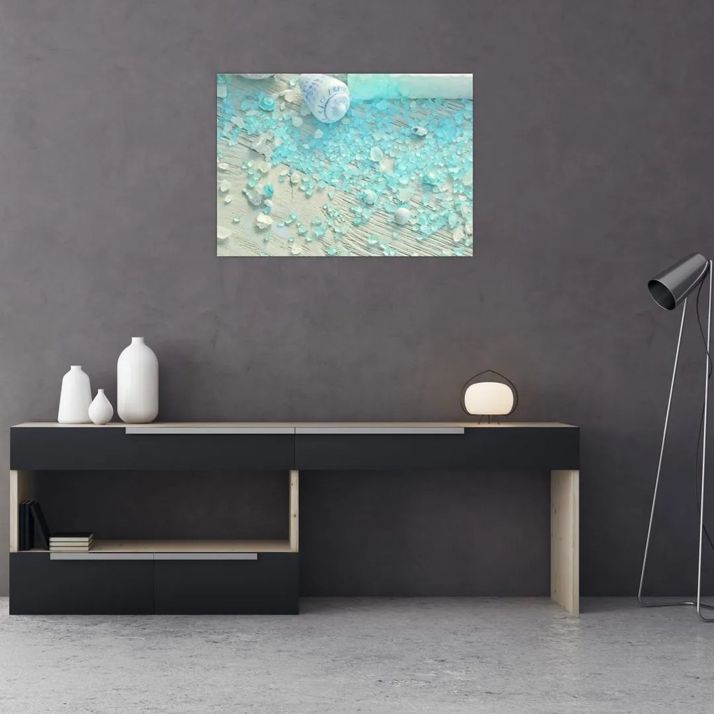 Obraz na szkle - Nadmorska atmosfera w turkusowych odcieniach (70x50 cm)