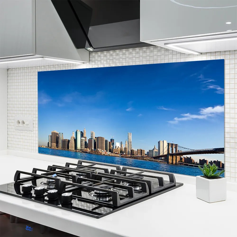 Szkło do Kuchni na Ścianę Światła Mostu Nad Metropolią