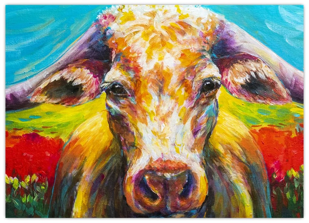 Obraz - Malowana krowa (70x50 cm)