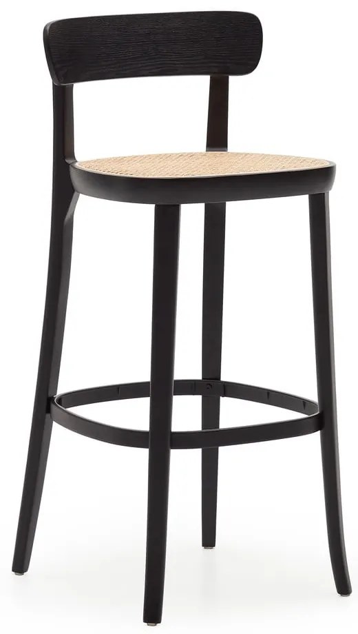 Czarny hoker w dekorze jesionu 99 cm Romane – Kave Home