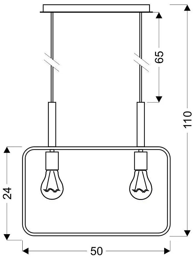 Czarna podwójna lampa wisząca w stylu industrialnym - 4X D223 N9-W90