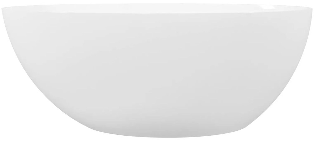 Wanna wolnostojąca owalna biała matowa z konglomeratu 160 x 85 cm KALMI MATT z przelewem typu SLIM cienki rant