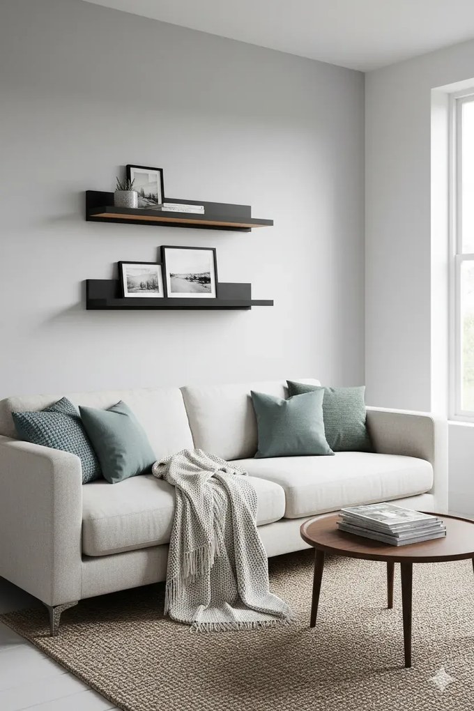 Zestaw Półek Czarny Wiszących + Dąb Craft 2 Szt C7-W57