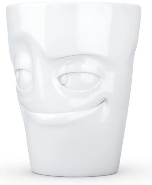 Biały figlarny porcelanowy kubek z uchem 58products
