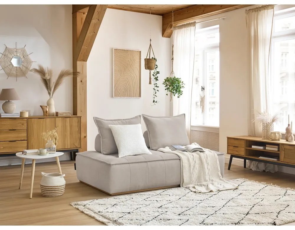 Beżowa sofa z tkaniny szenilowej 175 cm Elisa – Bobochic Paris