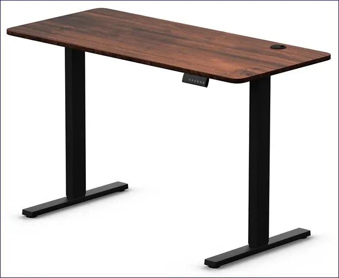 Regulowane biurko elektryczne do pracy na stojąco czarny + brązowy 120 cm M0-K56