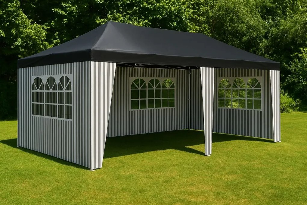 Namiot ogrodowy 3×6 m z systemem klik i bocznymi ściankami