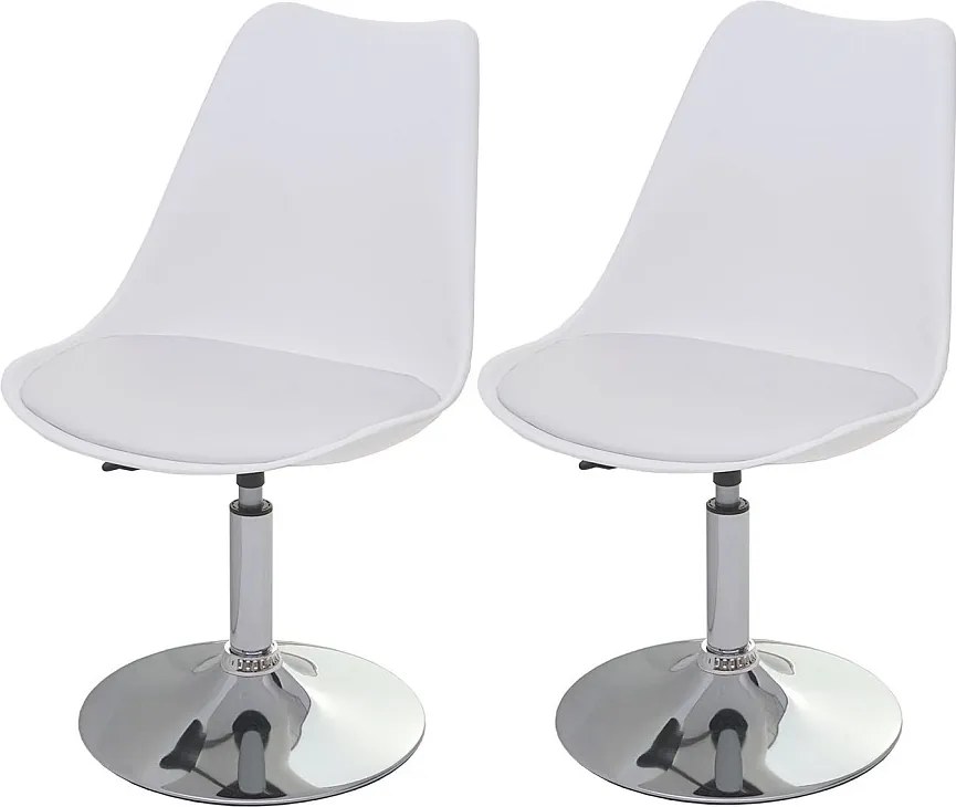 Krzesło do jadalni Vaasa T501 (zestaw 2 sztuk),  biały, chromowana podstawa
