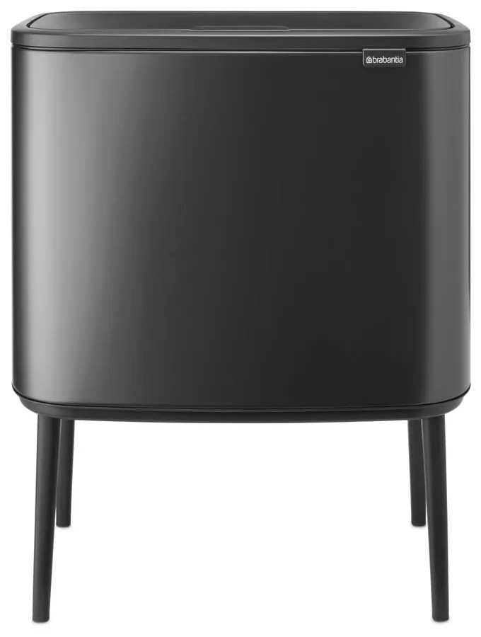 Ciemnoszary stalowy kosz na śmieci otwierany na dotyk 36 l Bo Touch Bin – Brabantia