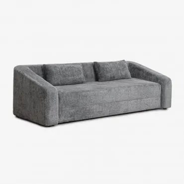 3-osobowa Rozkładana Sofa Dalila Z Tkaniny Bouclé Curly Antracita Grey - Sklum