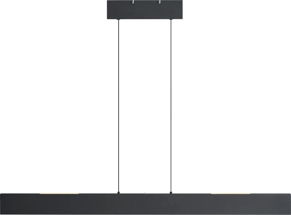 Nowoczesna lampa wisząca czarna z wbudowanymi diodami LED z 3-stopniową regulacją jasności Easylift - Straight