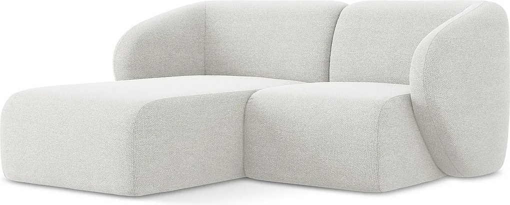 Narożnik lewostronny - z tkaniny bouclé - biały - LANI