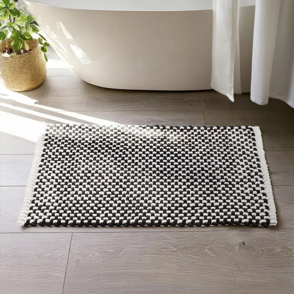 Czarno-biały tekstylny dywanik łazienkowy 50x80 cm Covelo – Wenko