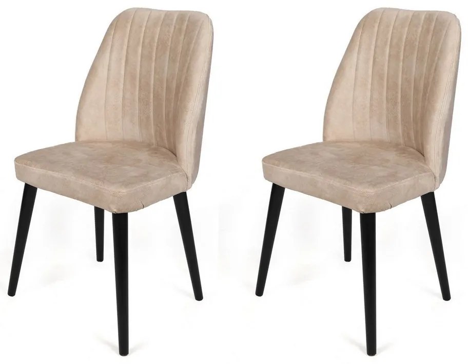 Zestaw krzeseł do jadalni Alfa Beige and Black, 2szt.