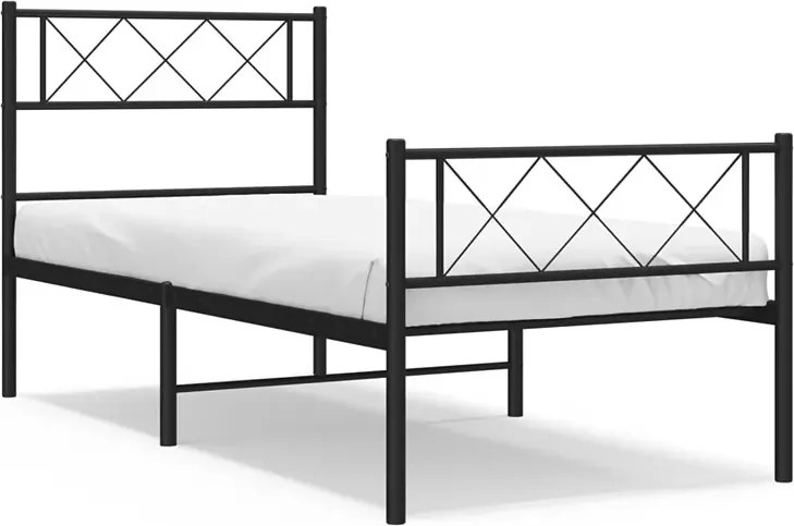 Czarne metalowe łóżko loftowe 90x200 cm W6-P20