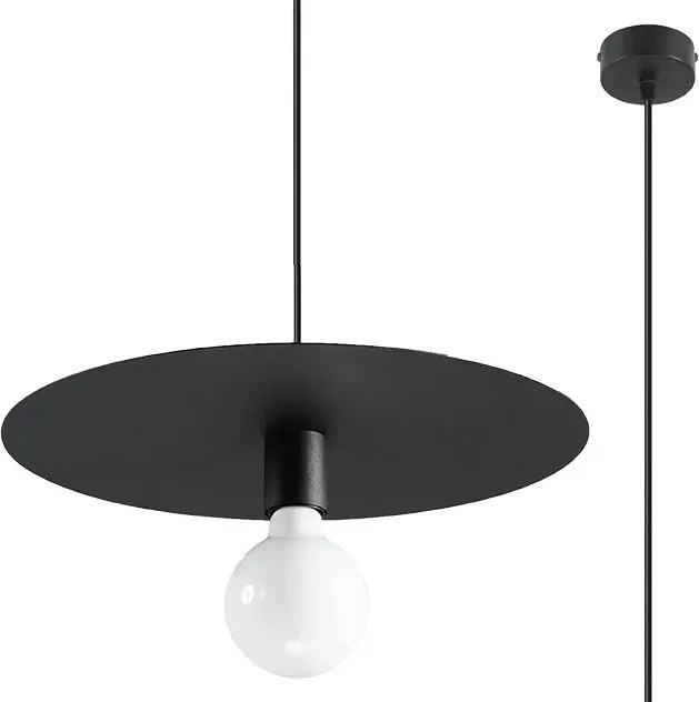 Czarna loftowa lampa wisząca kapelusz R7-A24