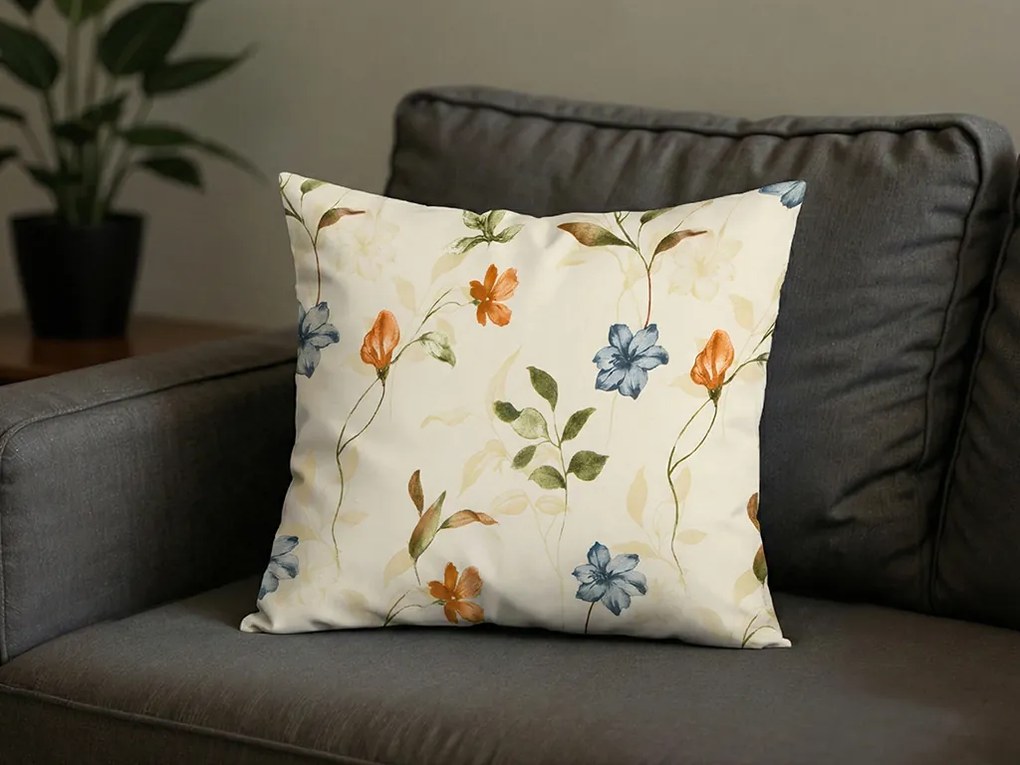 Poszewka na poduszkę z mikrofibry GENTLE LEAVES 40x50 cm, kremowy