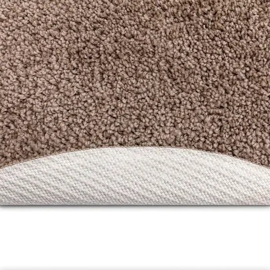 Brązowy dywan koło 90 z lateksowym spodem S7-F36