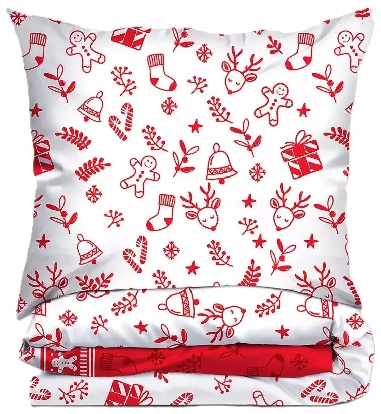 Pościel bawełniana Greno Premium Świąteczna Niespodzianka 220x200 cm wielokolorowa GRENO