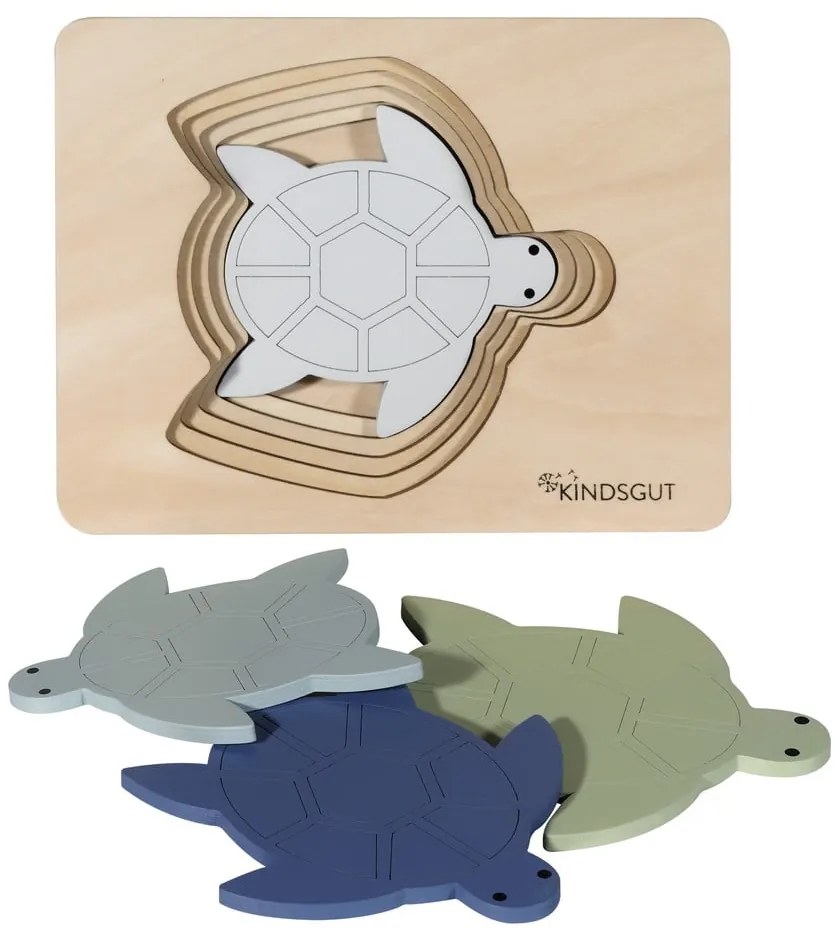 Drewniane puzzle Turtle – Kindsgut