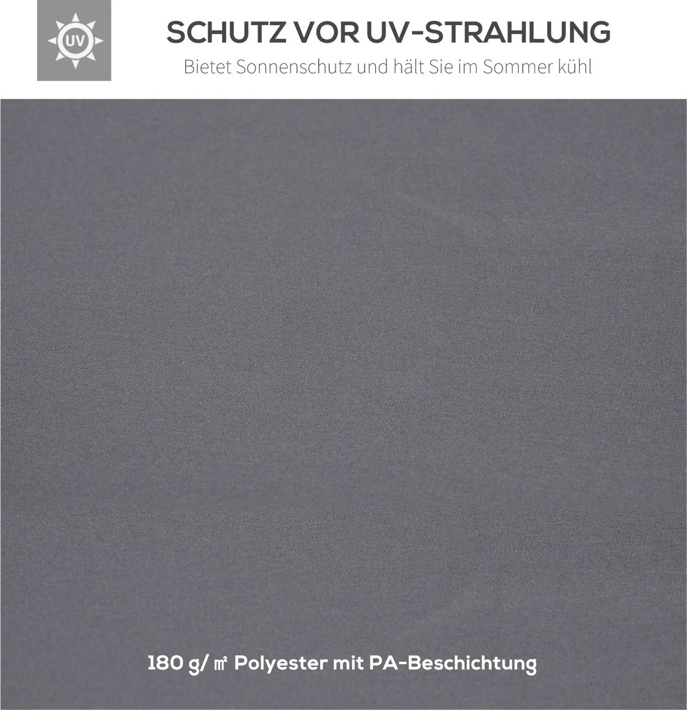 Outsunny zapasowy dach pawilonu do metalowych pawilonów pawilon ogrodowy namiot imprezowy namiot ogrodowy poliester 3 x 3 m ciemnoszary