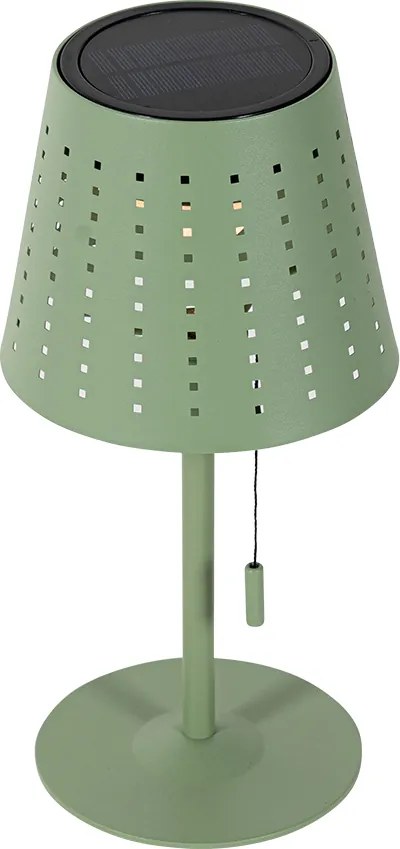 Lampa stołowa zewnętrzna zielona w komplecie z LED 3-stopniowy ściemniacz ładowalne i słoneczne - Ferre