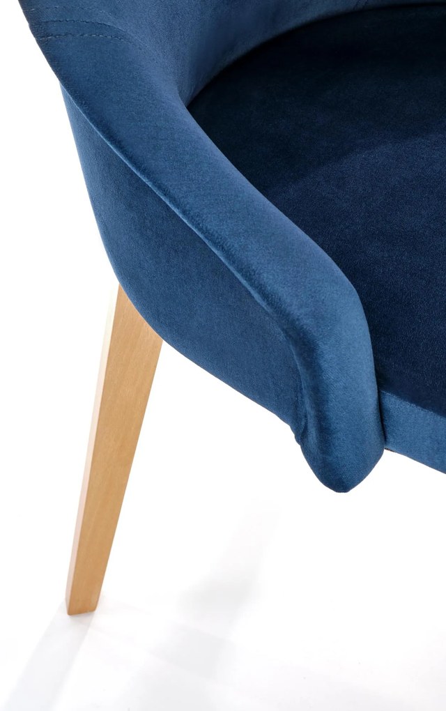 Krzesło tapicerowane drewniane granatowe welurowe TOLEDO 2