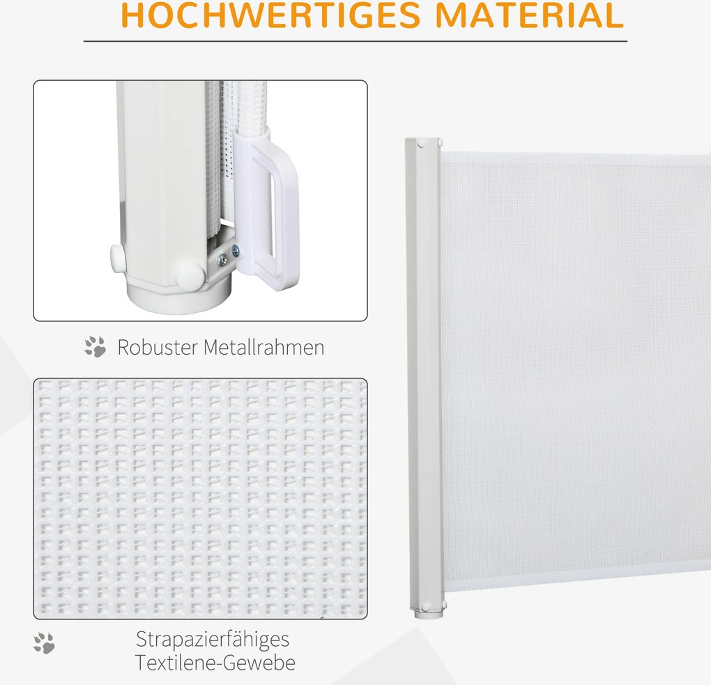 PawHut Bramka ochronna dla psa, metalowa barierka zabezpieczająca