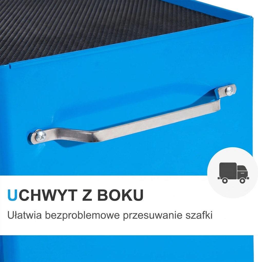 HOMCOM Szafka na narzędzia, skrzynia narzędziowa, 5 szuflad, mobilna, stalowa, czarna | Aosom PL