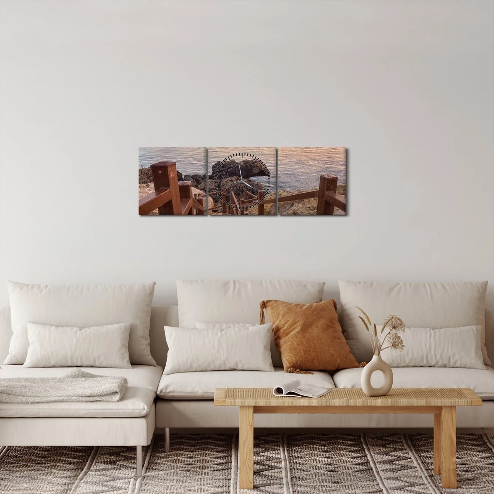 Obraz - Zejście ku morzu (z zegarem) (90x30 cm)