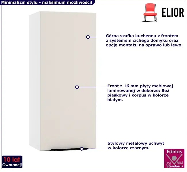 Górna szafka kuchenna 30 cm beż piaskowy - Bixor 25X