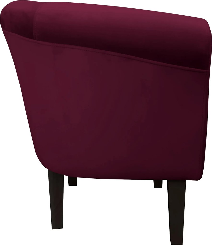 Fotel Milo tkanina Welur wygodny fotel tapicerowany do salonu i sypialni : Kolor nogi - Venge, Kolor tkaniny - VELVET - MG02, Wysokość nogi - 20 cm