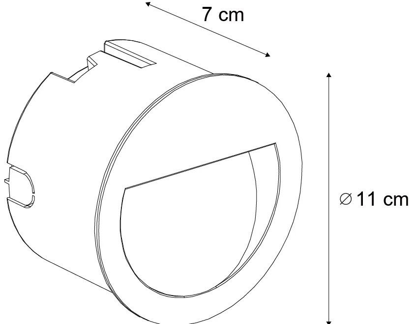 Zewnetrzna Nowoczesna lampa ścienna wpuszczana czarna z LED IP65 - Gem Nowoczesny Oswietlenie zewnetrzne