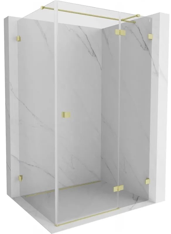 Mexen Lunar T kabina prysznicowa uchylna prawa 90 x 70 cm, transparent, złota szczotkowana - 834T-090-070-55-00-P