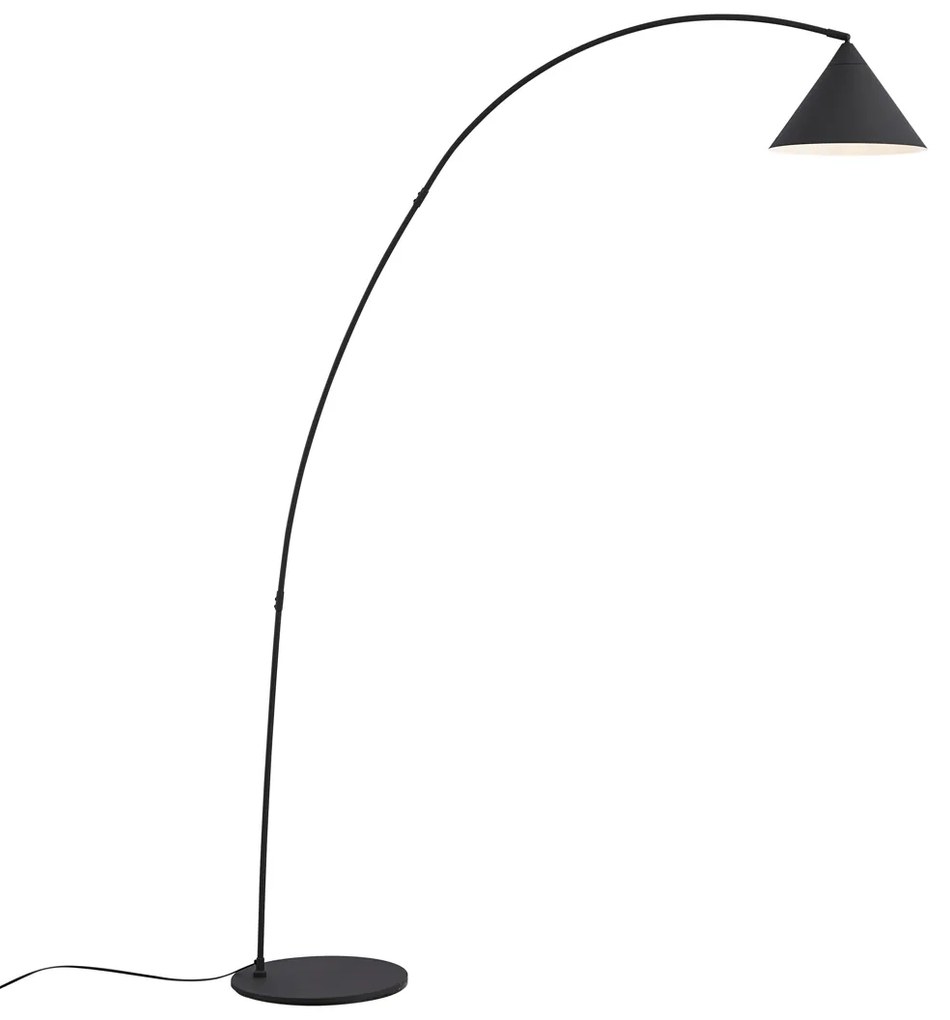 Lampa podłogowa w stylu retro czarna z białym wnętrzem - Triangolo