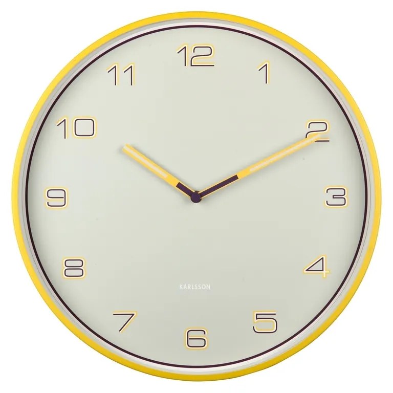Karlsson 6013BY designerski zegar ścienny żółty,średnica 40 cm