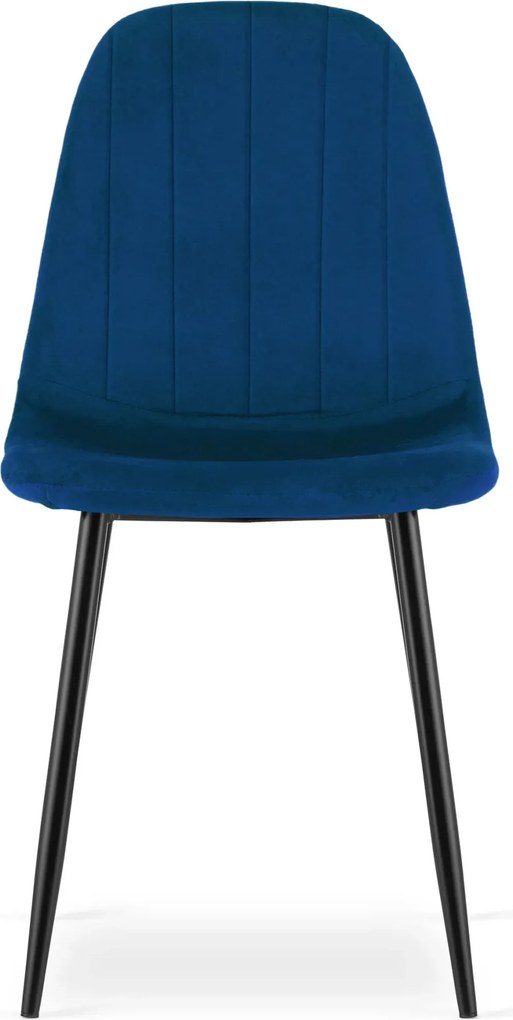 Granatowe krzesło tapicerowane metalowe do stołu L1-G34