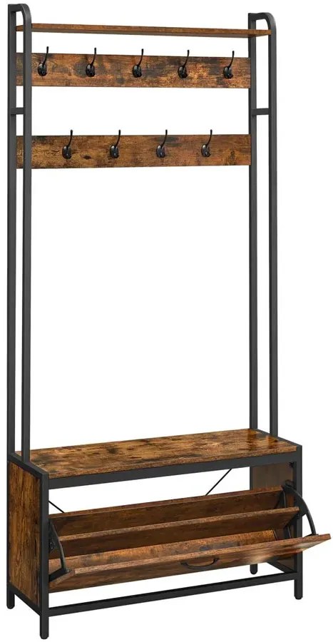 Loftowa szafka na buty z wieszakiem na ubrania H7-N24