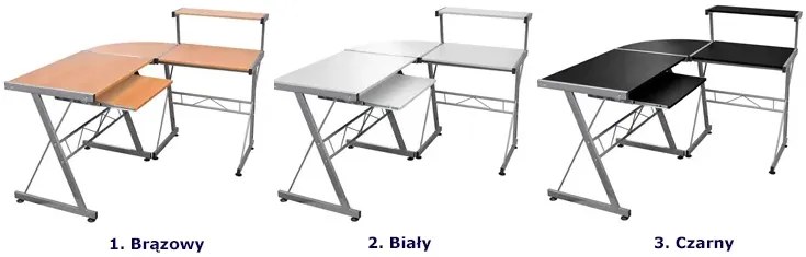 Czarne nowoczesne biurko narożne T6-R22