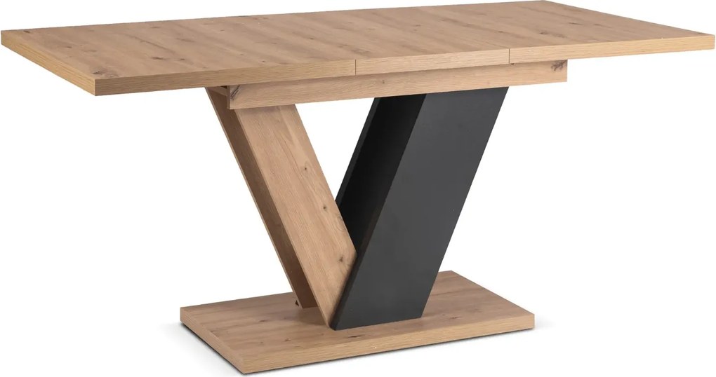Prostokątny stół rozkładany dąb artisan + czarny Z5-A09